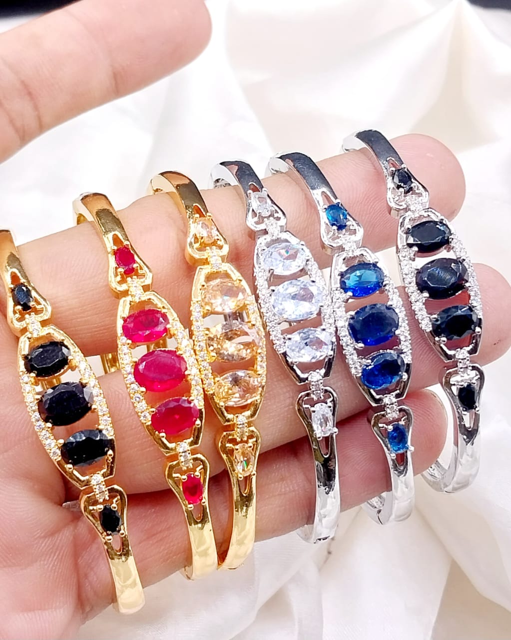 925 Sterling Silver Colorful Zirconia Bracelet for Women – Elegant Jewelry Gift in Gold & Silver